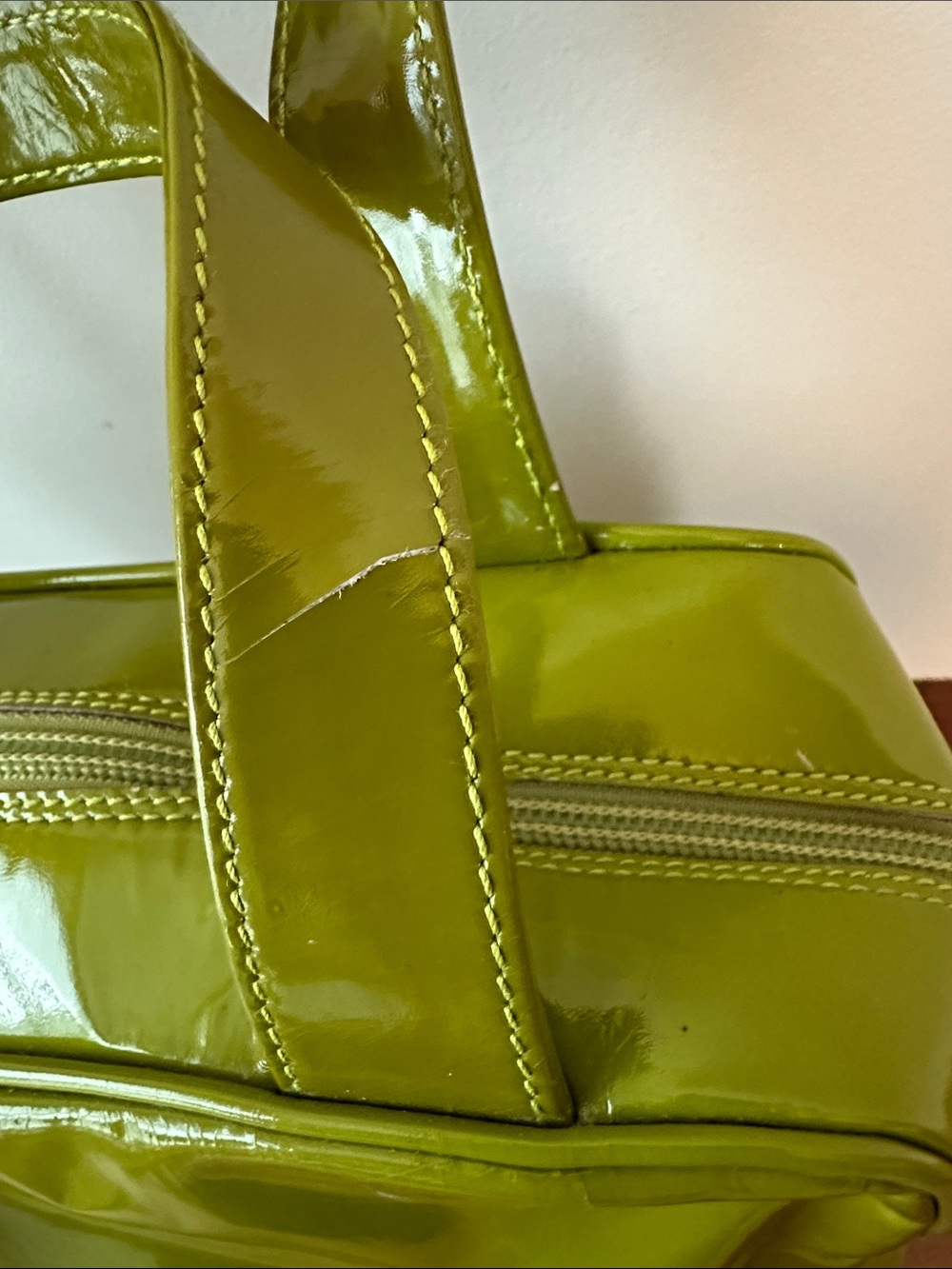 GUCCI Olive Green Patent Leather Handbag - Authentic - EUC - Picture 14 of 14